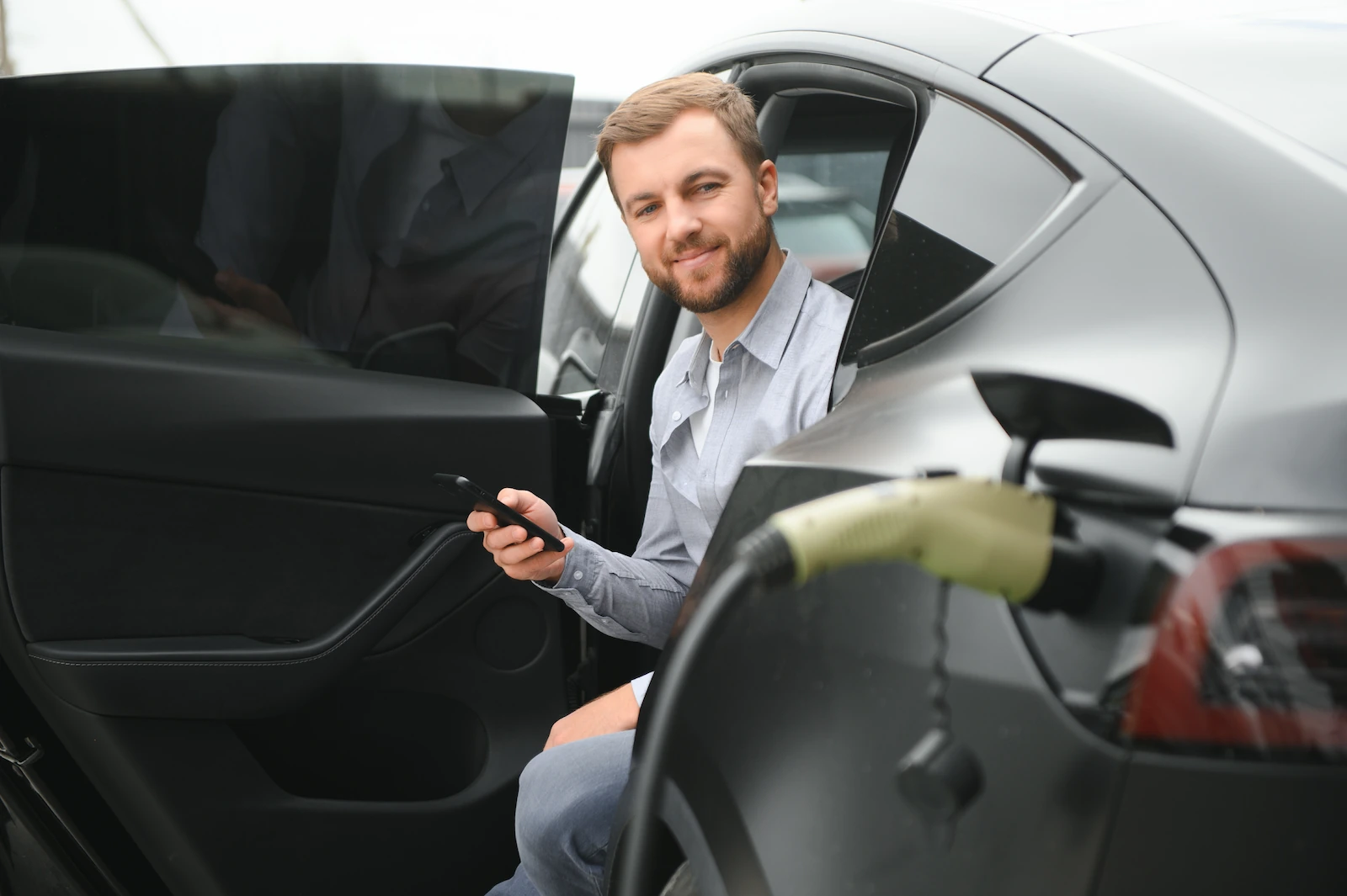 Charging Electric Vehicle At Home Tesla Charger